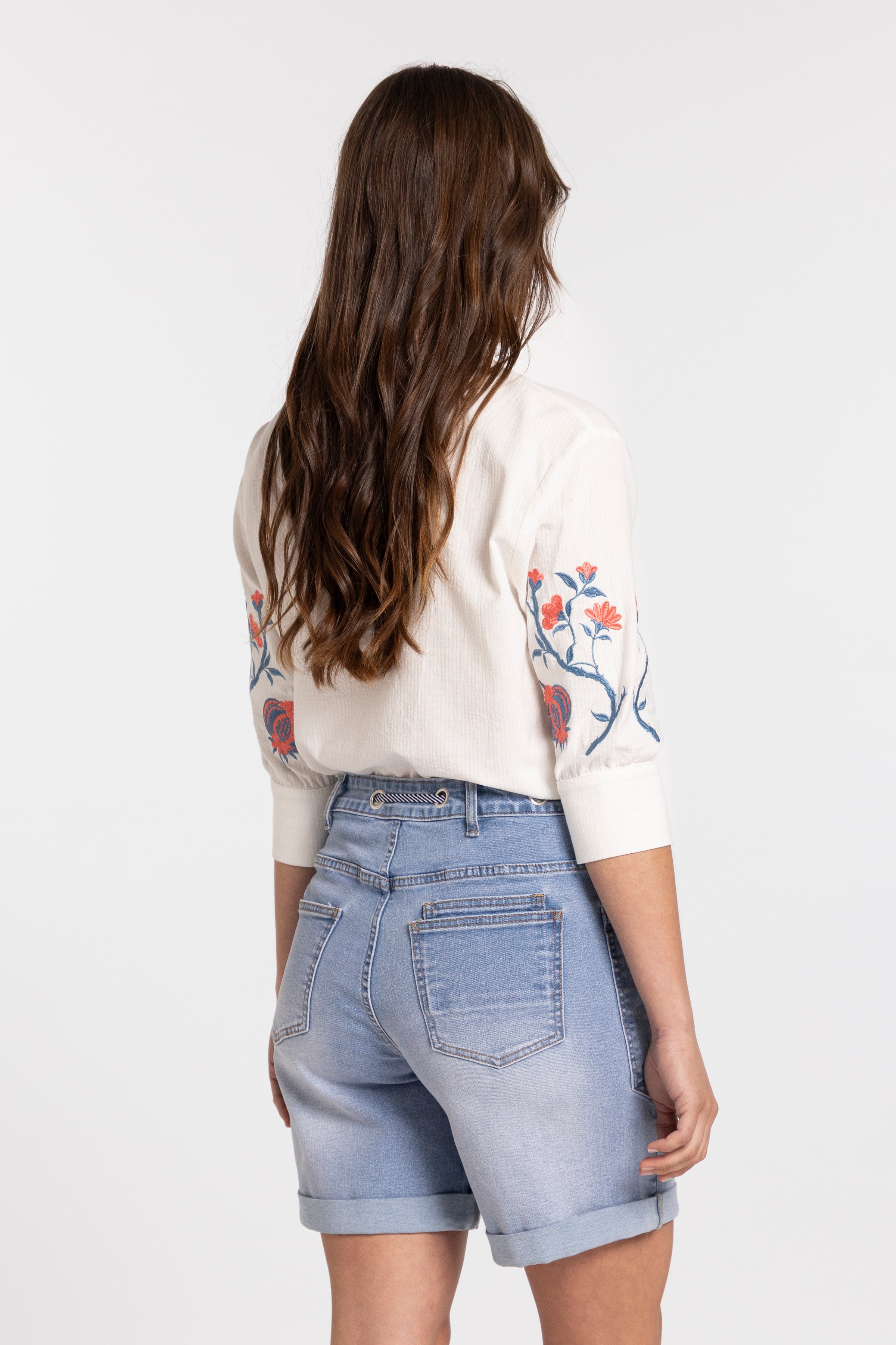 Finley Embroidered Top - white