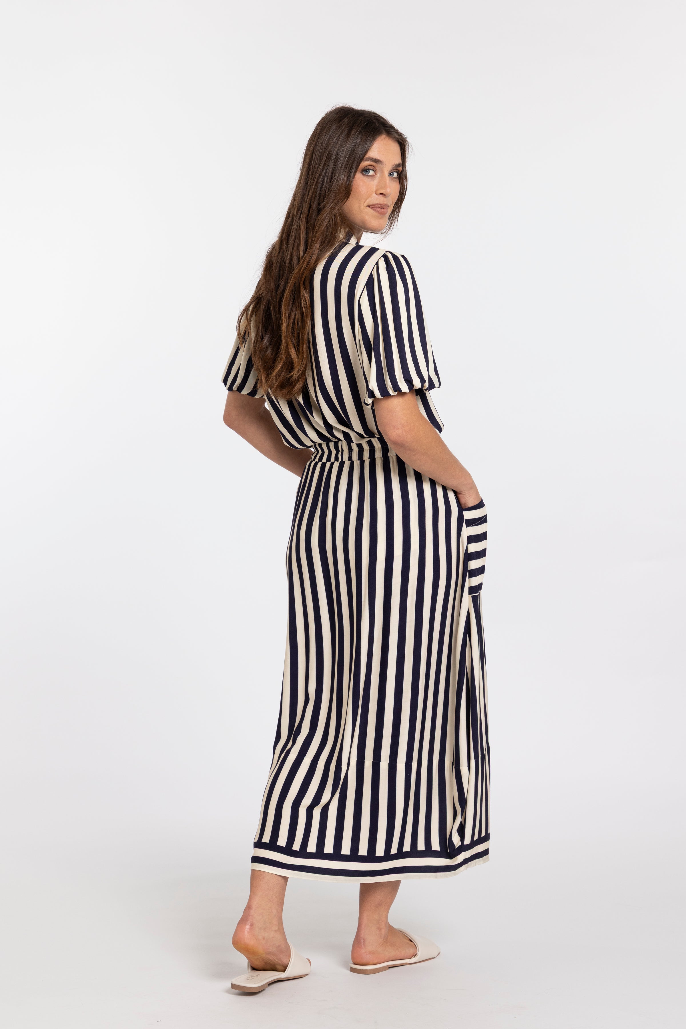 Trenley Skirt - Navy stripe