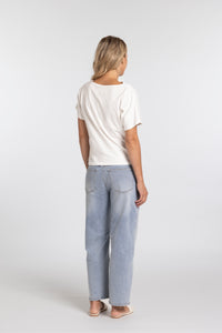 Mossy Rouched Tee - white