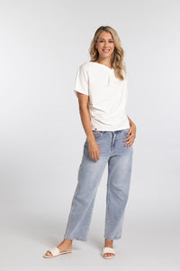 Mossy Rouched Tee - white