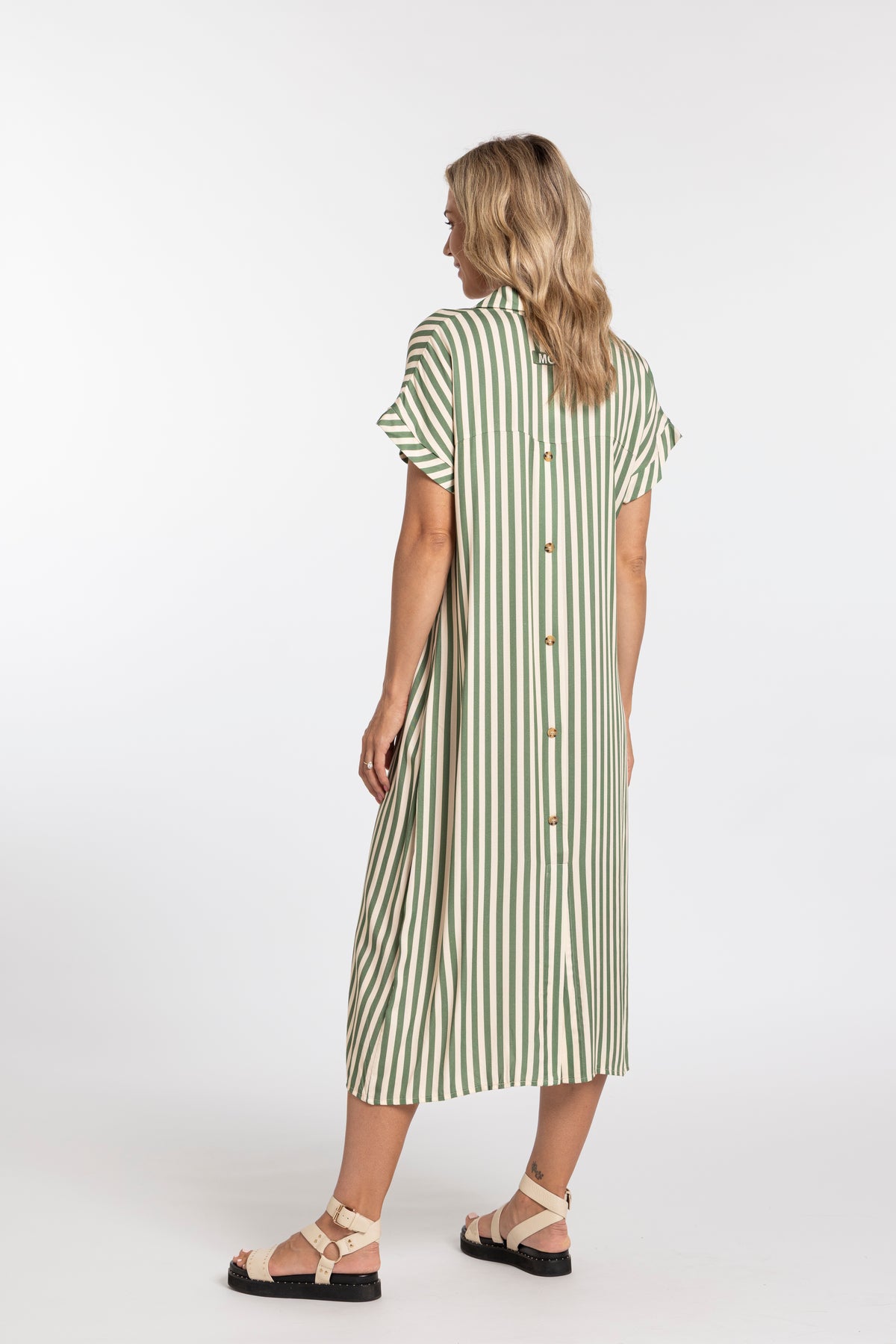 Savana Dress - Green Stripe