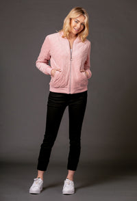 MAISY QUILTED BOMBER BLUSH