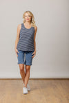 Rib Tank Navy White stripe