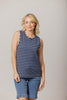 Staple tank navy white stripe RRP $48